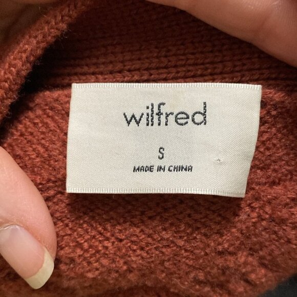 WILFRED Aritzia Cable Knit Open Front orange small - Picture 9 of 15